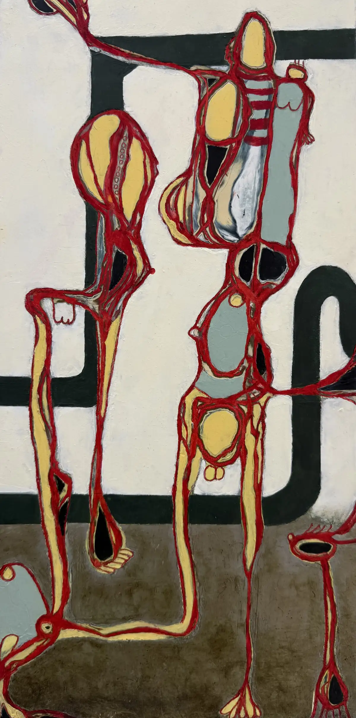 Tech Bro Circus — Oil & cold wax · 24x12