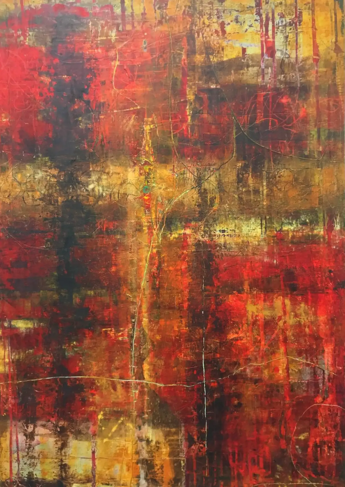 Red — Oil & cold wax · 36x24