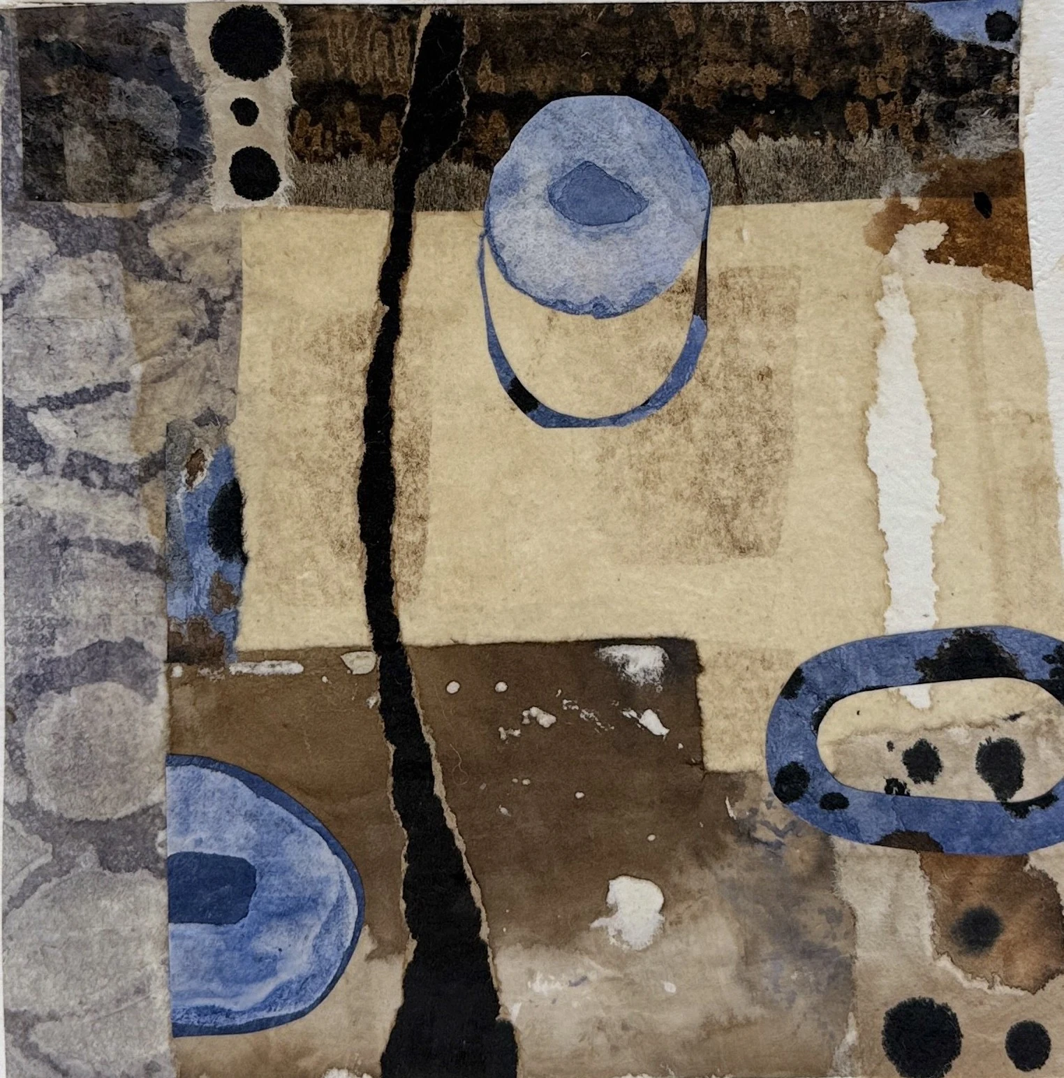 Natural Causes #5 — Wax based collage on panel · 10" × 8"