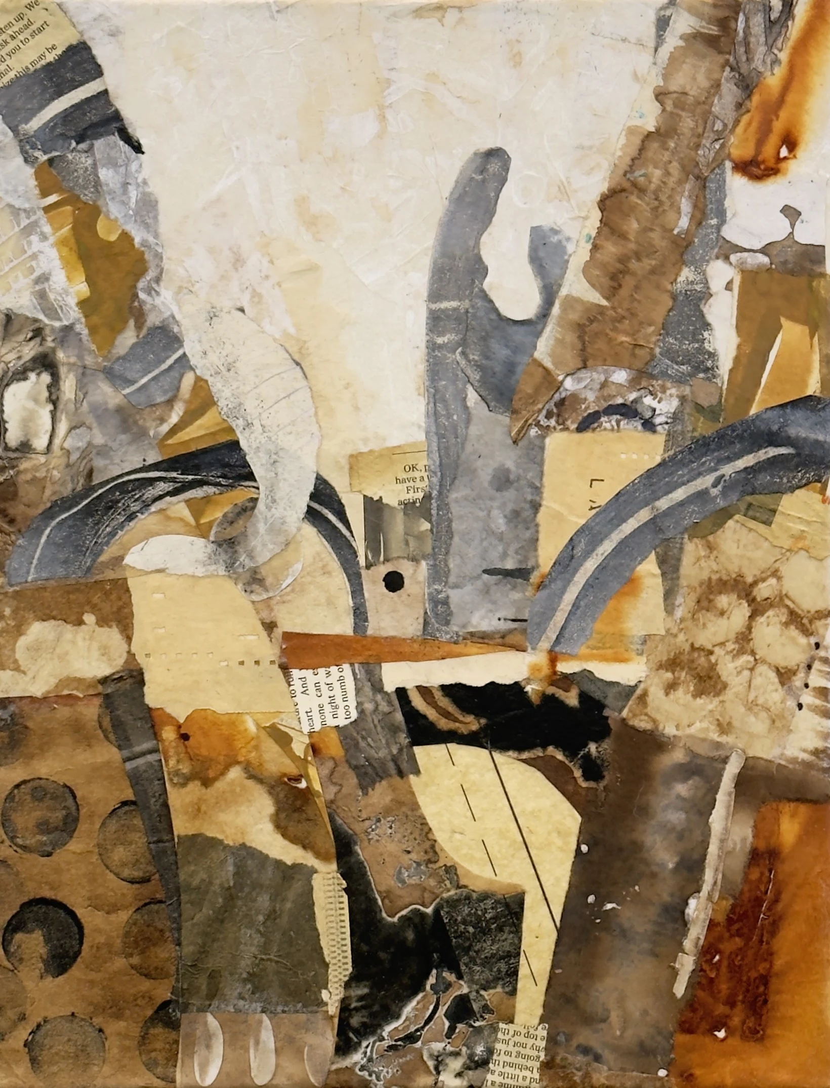 Natural Causes #2 — Wax based collage on panel · 14x11