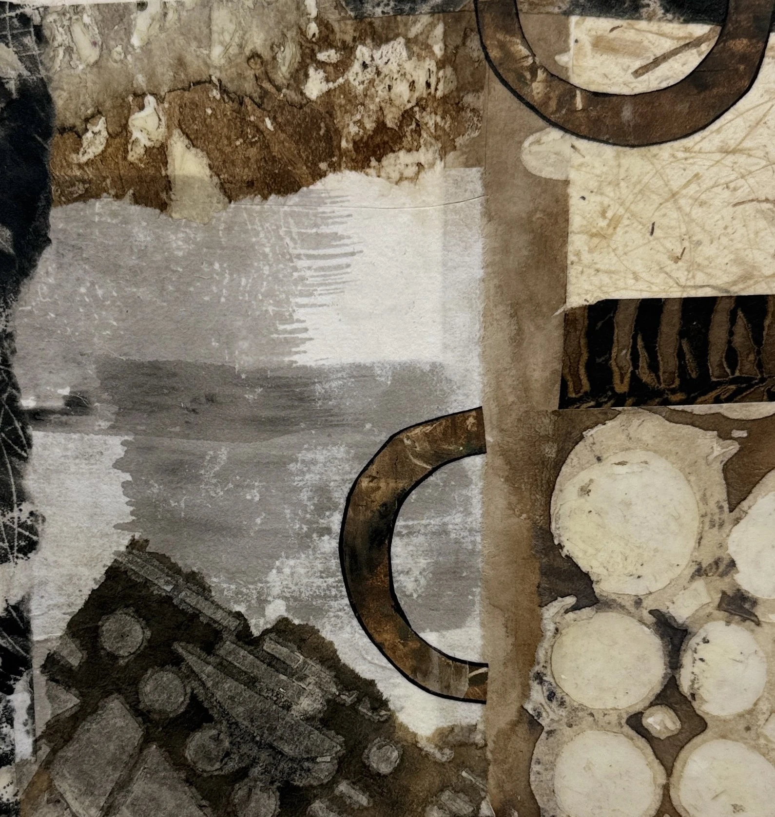 Natural Causes #4 — Wax based collage on panel · 10x8