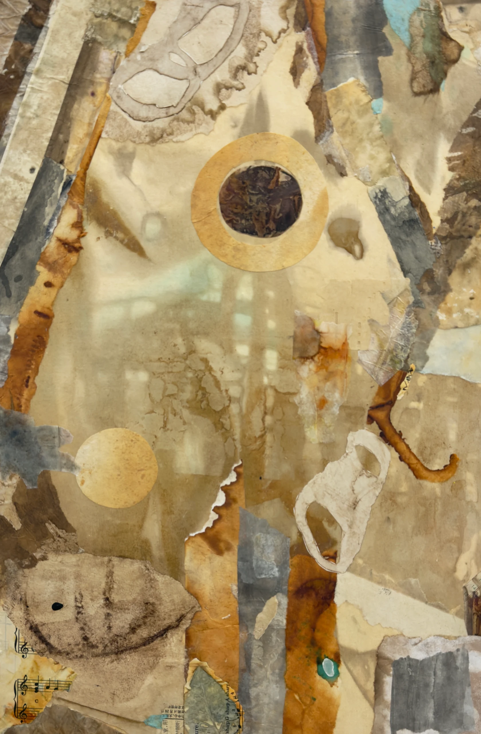 Natural Causes #7 — Wax based collage on panel · 18"x12"