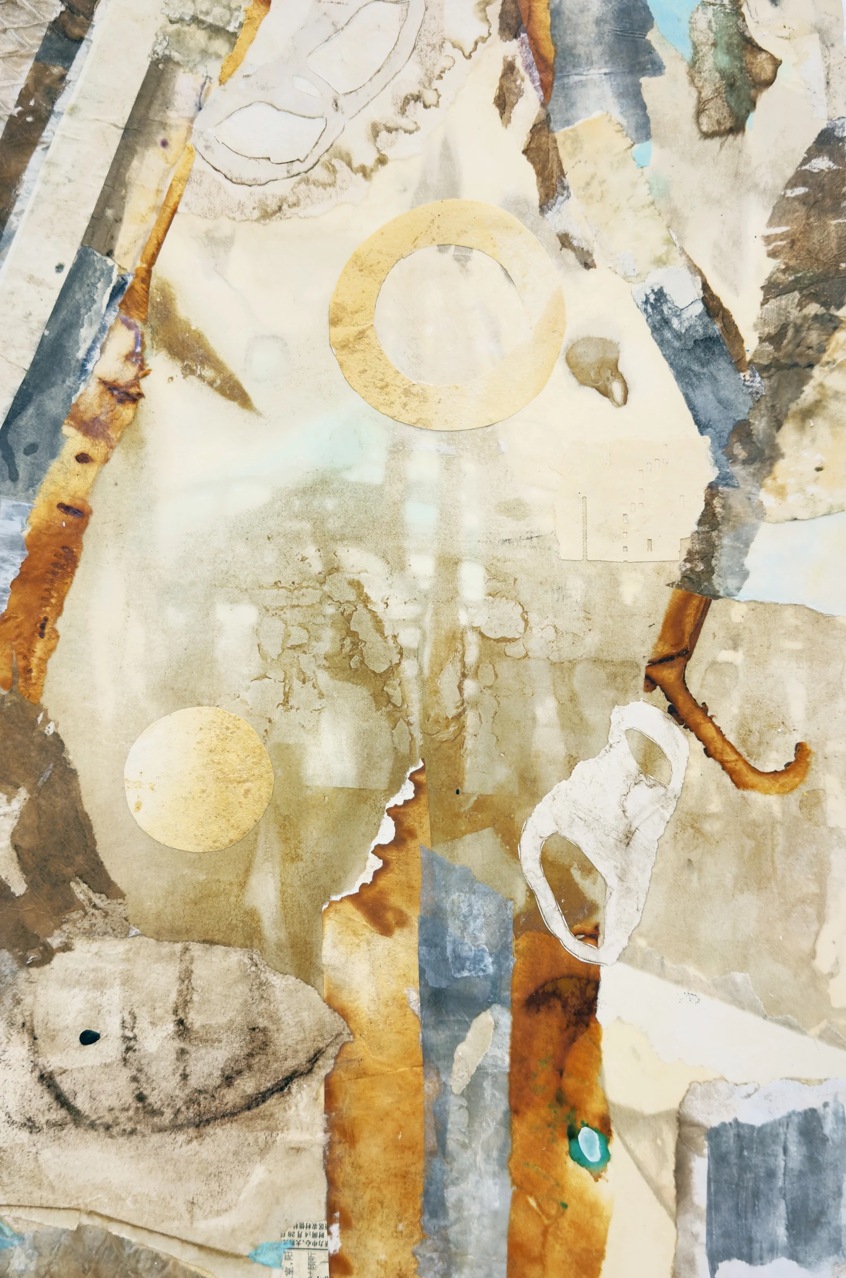 Natural Causes #7 — Wax based collage on panel · 18"x12"